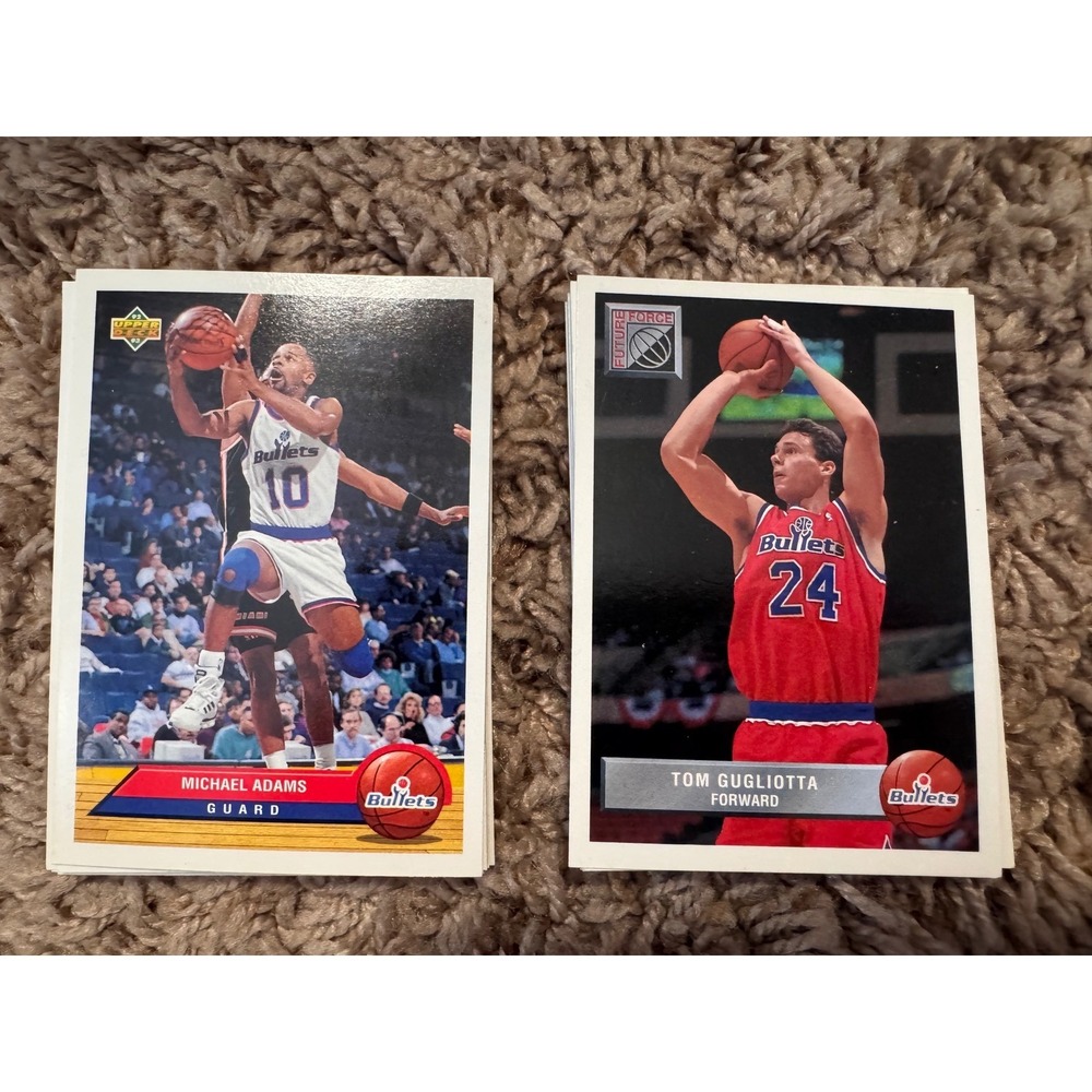 28 Washington Bullets NBA Cards Lot Michael Adams Tom Gugliotta 1990s Basketball